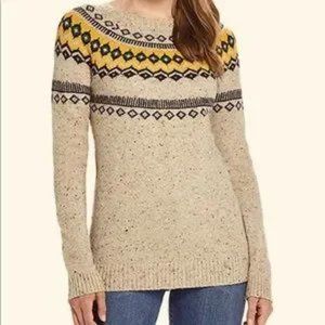NWT Weatherproof Vintage Oatmeal Fairisle Pullover Sweater